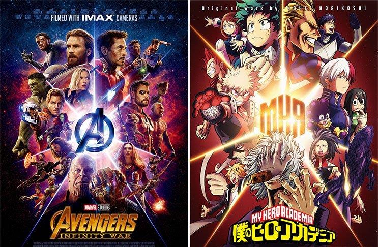 Team-up tra gli Avengers e i giovani eroi di My Hero Academia per celebrare l'uscita di Avengers: Infinity War in Giappone Un crossover tra Avengers e My Hero Academia? Perché no!