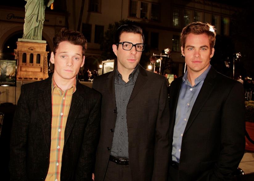 All'anniversari di Star Trek, Chris Pine ricorda l'amico Anton Yelchin Anton Yelchin, Zachary Quinto e Chris Pine
