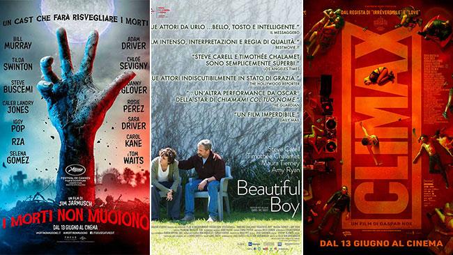 Weekend al cinema: i film in sala il 15 e 16 giugno 2019 I poster di I morti non muoiono, Beautiful Boy, Climax