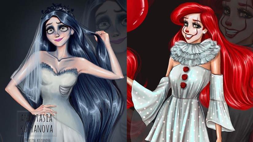 Le Principesse di Halloween di Anastasia Kosyanov Rapnzel e Ariel in versione Halloween