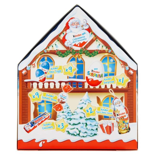 Tante golosità Kinder nel calendario dell'avvento Il calendario dell'avvento di Kinder