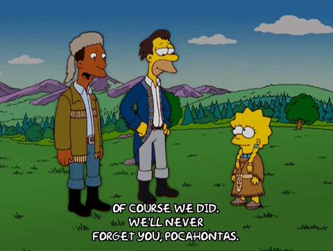 I Simpson Pocahontas I Simpson citazione Pocahontas