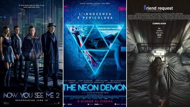 Cinema: i film in uscita nel weekend dell'11 e 12 giugno Le locandine dei film Now You See Me 2 - I Maghi del Crimine, The Neon Demon e Friend Request