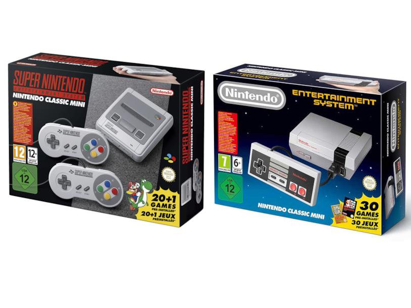 Le due versioni Classic Mini delle console Nintendo SNES e NES in versione Classic Mini