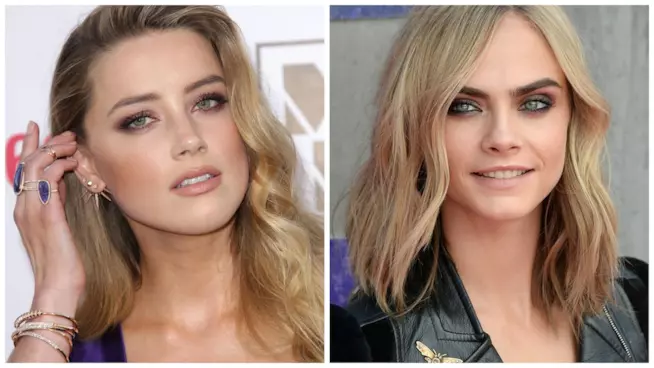 Amber Heard e Cara Delevingne sono sempre più vicine e affiatate Primo piano di Amber Heard e Cara Delevingne