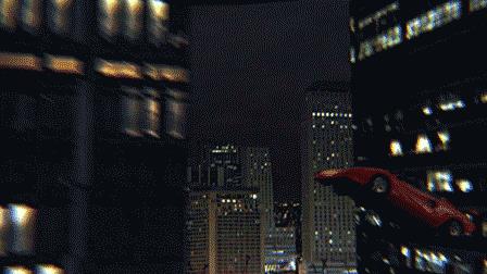 Kung Fury stunt Kunf Fury durante uno dei suoi improbabili stunt nel primo film