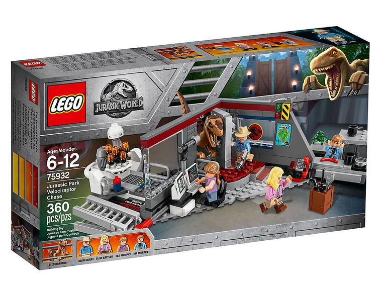 Box del set Inseguimento del Velociraptor a Jurassic Park di LEGO Dettagli del box del set LEGO Inseguimento del Velociraptor a Jurassic Park