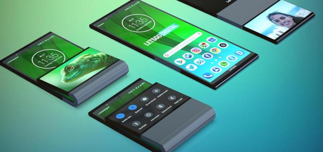 Lenovo potrebbe essere la prossima new entry del mercato degli smartphone pieghevoli Il concept dello smartphone pieghevole di Lenovo realizzato da Let's Go Digital