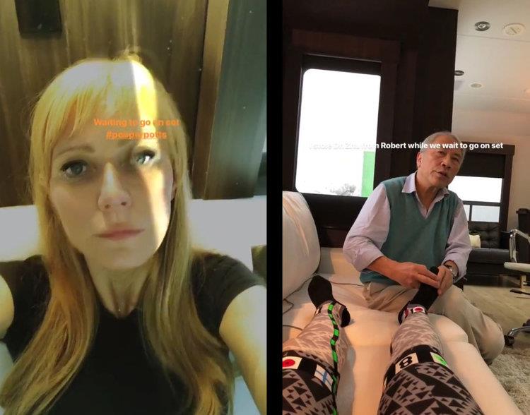 Gwyneth Paltrow in una Instagram Story dal set di Avengers 4 Gwyneth Paltrow sul set di Avengers 4