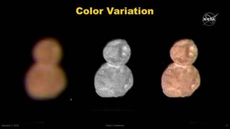 Le prime foto a colori del corpo celeste a forma di pupazzo di neve Le prime foto a colori di Ultima Thule