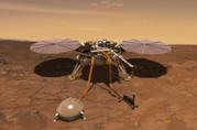 NASA riesce a registrare la prima scossa sismica e le condizioni meteo su Marte Una ricostruzione virtuale della sonda InSight