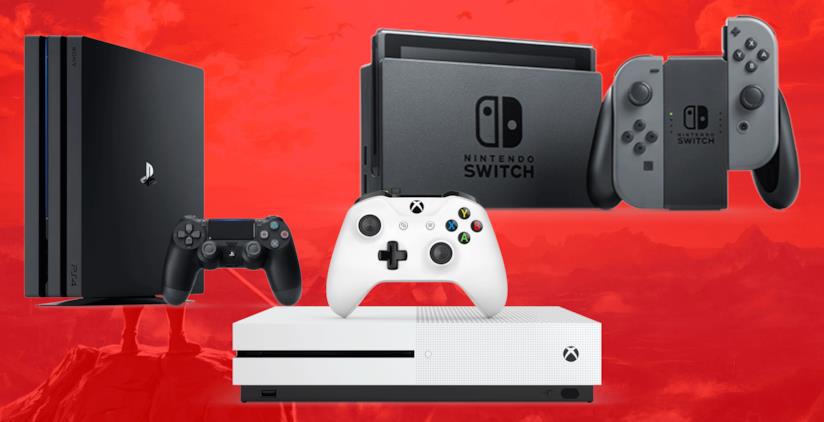 Le migliori offerte su console e videogiochi in occasione dell'Amazon Prime Day 2019 PlayStation 4 Pro (sinistra), Xbox One S (centro) e Nintendo Switch (destra)