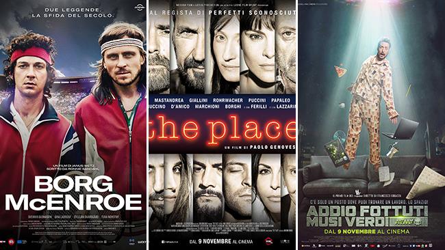 Weekend al cinema: i film in uscita l'11 e 12 novembre 2017 I poster dei film Borg McEnroe, The Place, Addio Fottuti Musi Verdi