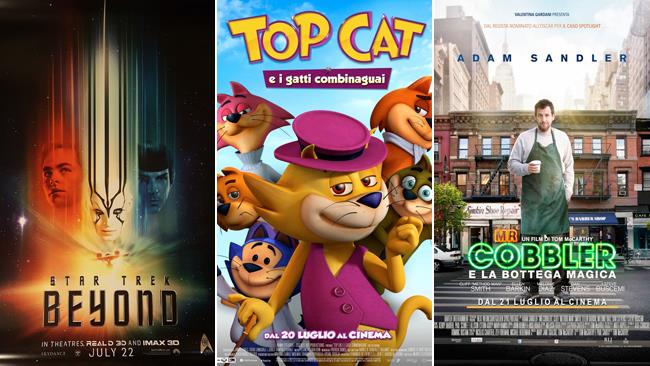 Weekend al cinema: i film in uscita il 23 e 24 luglio 2016 Le locandine di Star Trek Beyond, Top Cat e i Gatti Combinaguai e Mr Cobbler e la Bottega Magica