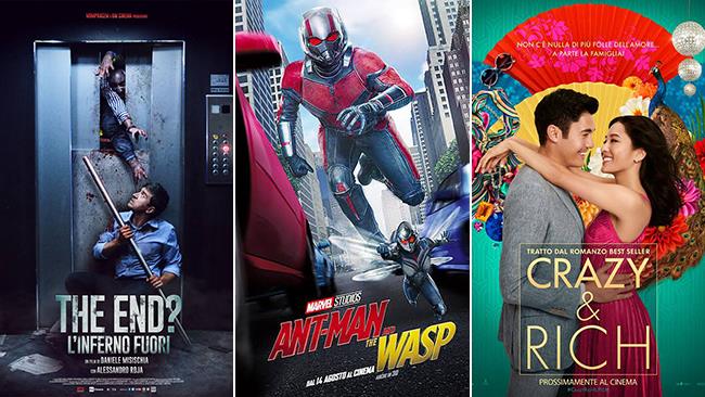 Weekend e Ferragosto al cinema: i film in sala il 15 e il 18 e 19 agosto 2018 I poster dei film: The End? L'inferno fuori, Ant-Man and the Wasp, Crazy & Rich