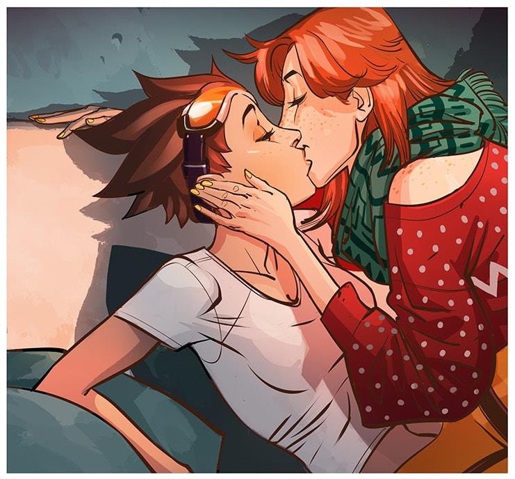 Tracer di Overwatch è LGBT Emily bacia Tracer nel fumetto di Overwatch