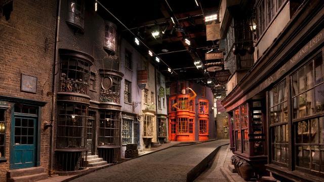 Set di Diagon Alley, Warner Bros. Studios Tour di Londra Primo piano di Diagon Alley, Warner Bros. Studios Tour di Londra