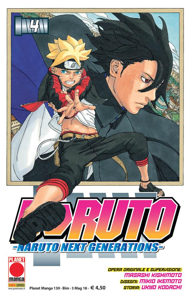 Boruto rimpiazza suo padre come protagonista nella serie sequel Copertina del quarto volume della serie di Boruto
