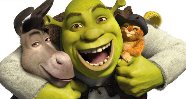 Shrek 5 è in lavorazione e potrebbe arrivare giò nel 2019 Shrek abbraccia Ciucino e il Gatto con gli Stivali
