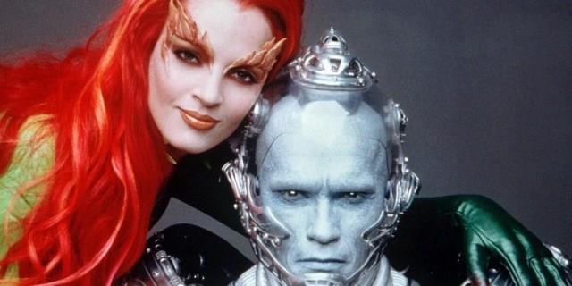 Uma Thurman e Arnold Schwarzenegger tra i protagonisti di Batman & Robin Uma Thurman e Arnold Schwarzenegger nei ruoli di Poison Ivy e Mr. Freeze