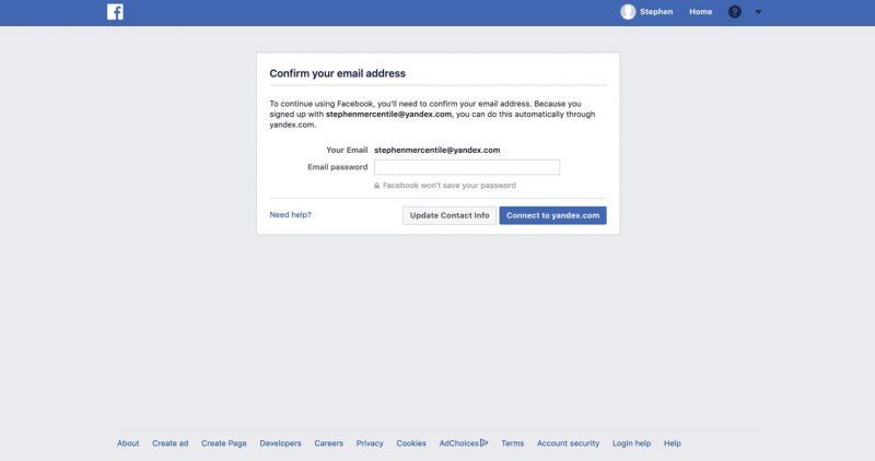 Facebook ha raccolto i contatti email da oltre 1,5 milioni di utenti senza il loro consenso Schermata di uno step per la creazione di un nuovo account Facebook