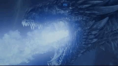 Viserion e il Re della Notte Viserion e il Re della Notte distruggono la Barriera