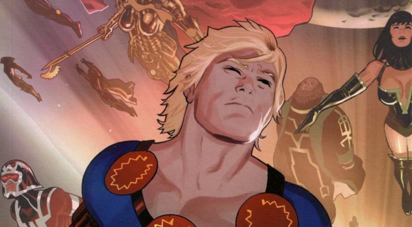 La produzione de Gli Eterni inizierà ad agosto 2019 negli studi di Atlanta Illustrazione di Ikaris in una pagina dei fumetti Marvel