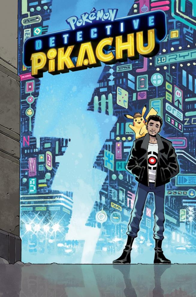 Detective Pikachu, la cover art della graphic novel Artwork della graphic novel di Detective Pikachu