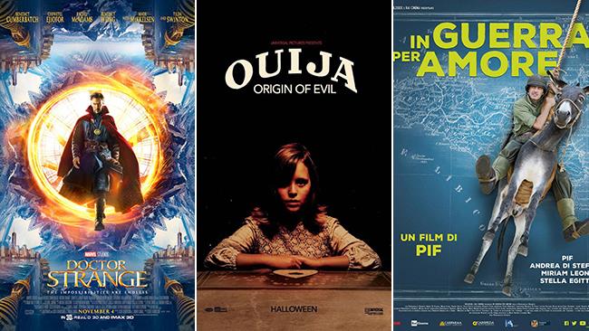 Weekend al cinema: i film in uscita il 29 e 30 ottobre 2016 Le locandine di Doctor Strange, Ouija: L'Origine del Male e In Guerra Per Amore