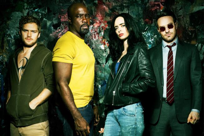 Per Infinity War sono stati considerati anche gli eroi delle serie Marvel/Netflix I Defenders in primo piano, in un'immagine promozionale della serie