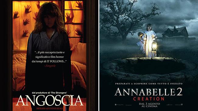 Weekend al cinema: I film in uscita il 5 e 6 agosto 2017 I poster dei film Angoscia e Annabelle 2: Creation