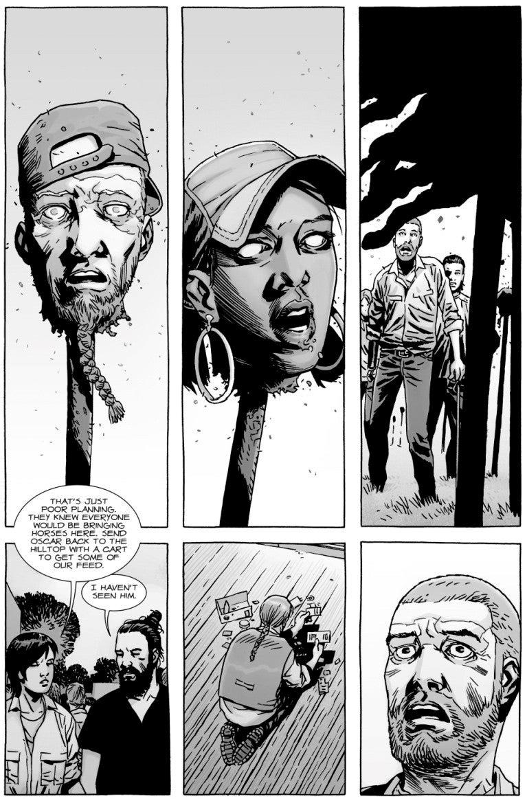 The Walking Dead: Rosita vittima di Alpha nel massacro delle picche The Walking Dead: Rosita nel massacro delle picche a fumetti