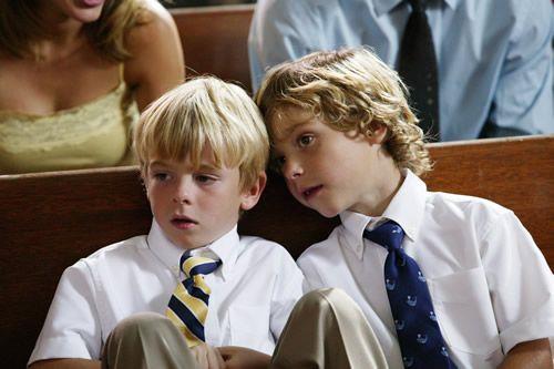 Lorenzo Brino ha recitato insieme a suo fratello Nikolas nella serie TV Settimo cielo Lorenzo e Nikolas Brino in un'immagine della serie Settimo Cielo