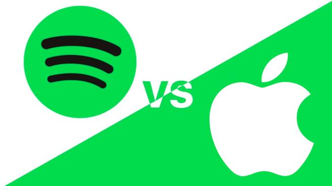 Spotify contro le commissioni imposte da Apple I loghi di Spotify ed Apple