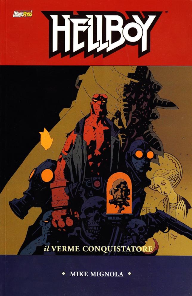 Hellboy: Il Verme Conquistatore Hellboy nella cover dell'albo Il Verme Conquistatore