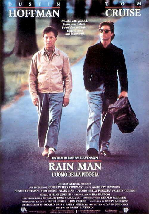 La locandina di Rain Man - L'uomo della pioggia Il poster italiano di Rain Man - L'uomo della pioggia