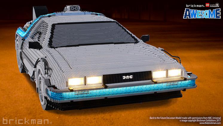 Modello DeLorean di LEGO Dettagli della parte anteriore del modello di auto DeLorean di LEGO