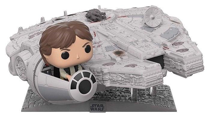 Han Solo sul suo Millenium Falcon Il Funko POP! del Millenium Falcon con Han Solo a bordo è semplicemente stupendo