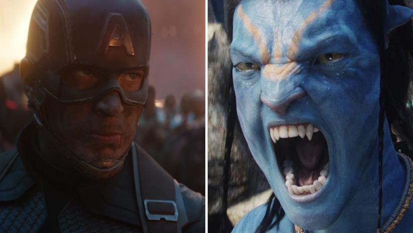 Ad Avengers: Endgame ha superato Avatar nei maggiori incassi americani della storia e si appresta a superarlo anche nella classifica mondiale A sinistra Capitan America dal film Avengers: Endgame e a destra Jake Sully dal film Avatar