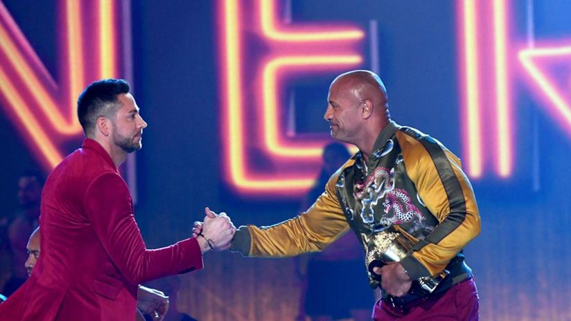 The Rock e Zachary Levi agli MTV Film & TV Awards The Rock e Zachary Levi agli MTV Awards