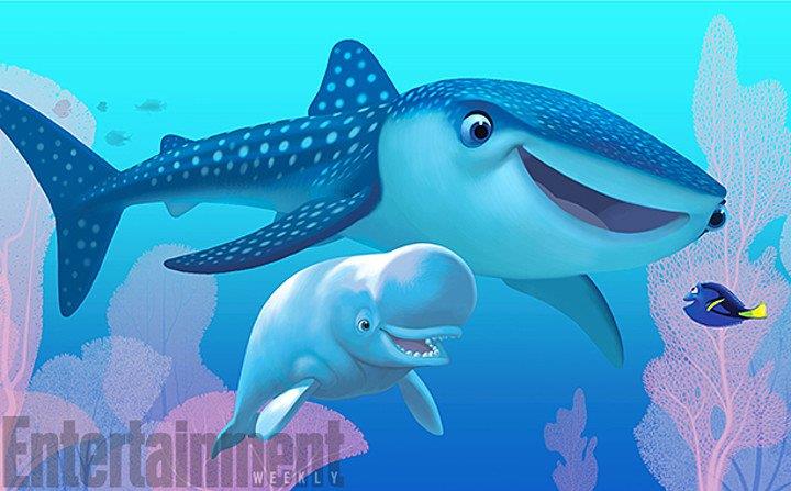 Alla Ricerca di Dory, Destiny e Bayley Lo squalo balena Destiny e il beluga Bailey in Alla Ricerca di Dory