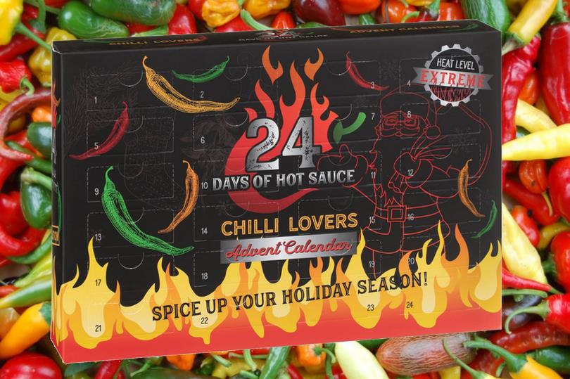 Il calendario dell'avvento fatto di salsa piccante B&M calendario dell'avvento salsa piccante
