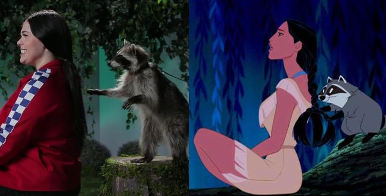 I 10 miglior video di YouTube della settimana Una Youtuber con un procione cerca di ricreare una scena del cartoon Pocahontas