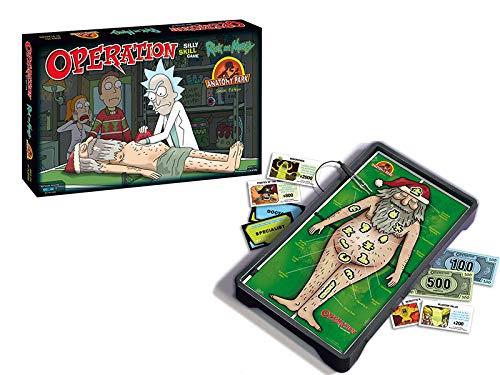 L'Allegro Chirurgo ispirato a Rick e Morty Il contenuto della scatola del gioco da tavolo