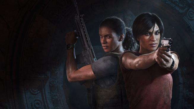 Uncharted: L'Eredità Perduta, l'anteprima del DLC di Uncharted 4 Chloe e Nadine sulla copertina di Uncharted: L'Eredità Perduta