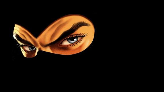 Diabolik e i suoi occhi di ghiaccio Un primo piano di Diabolik
