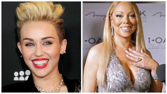 Miley Cyrus dice cosa pensa di Mariah Carey Primo piano di Miley Cyrus e Mariah Carey