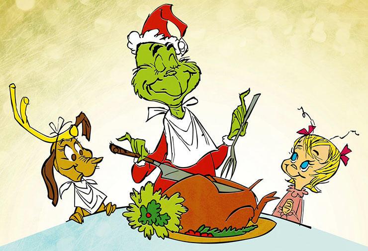 Il Grinch Il grinch che taglia il tacchino a tavola con max e Cindy Chi Lou
