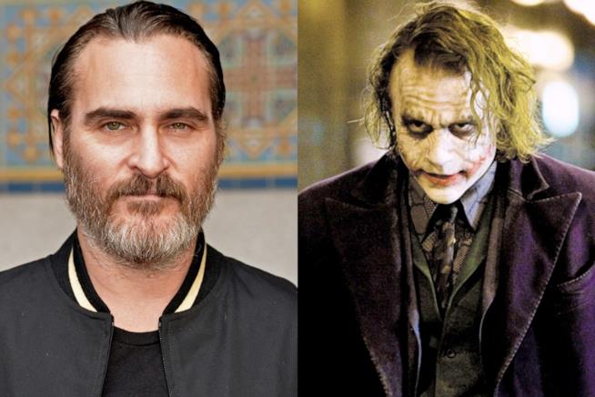 L'attore Joaquin Phoenix e il Joker di Heath Ledger a confronto A sinistra l'attore Joaquin Phoenix, a destra il Joker di Heath Ledger