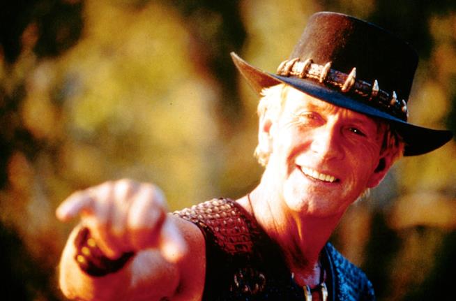 L'attore Paul Hogan, famoso negli anni '80 come Crocodile Dundee Paul Hogan nei panni di Crocodile Dundee